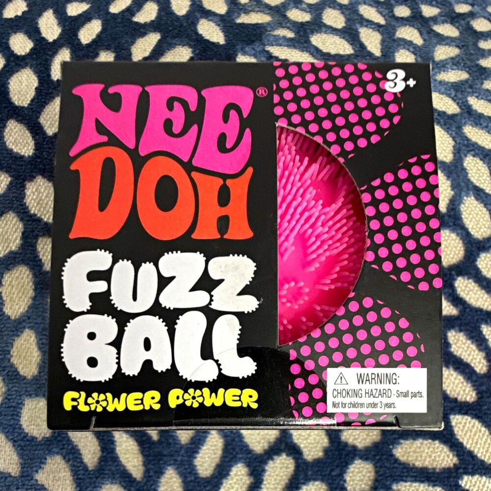 Schylling NeeDoh Fuzz Ball Flower Power Pink, Ages 3+, MPN 26080HY
